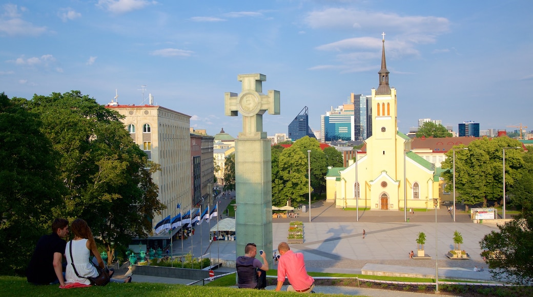 Tallinn featuring a square or plaza and heritage architecture