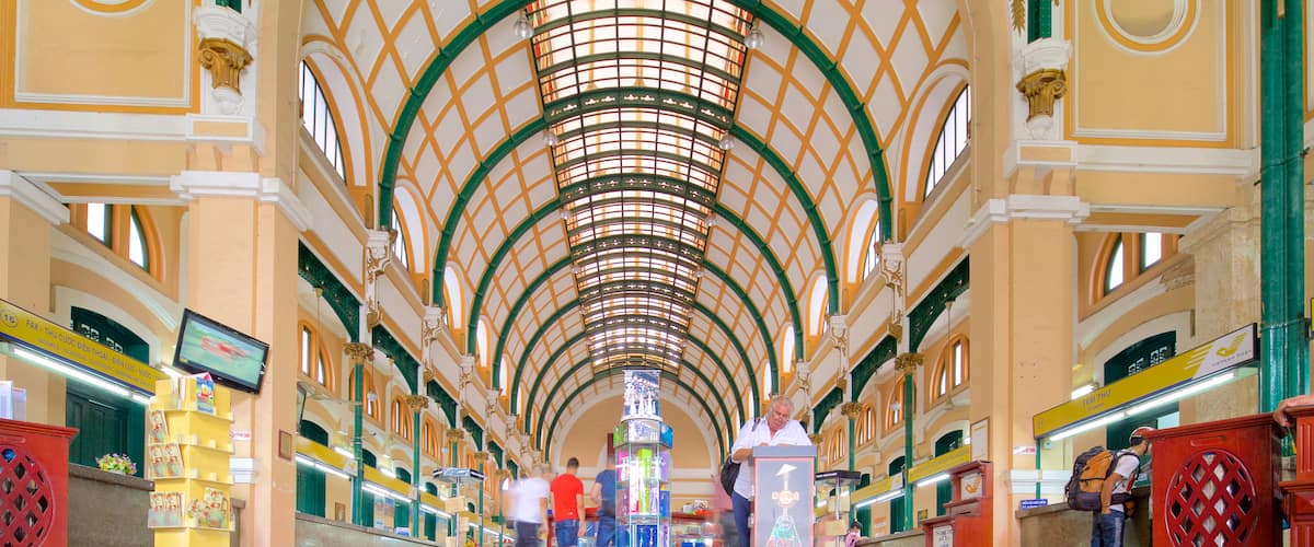 Saigon Central Post Office which includes interior views and heritage architecture