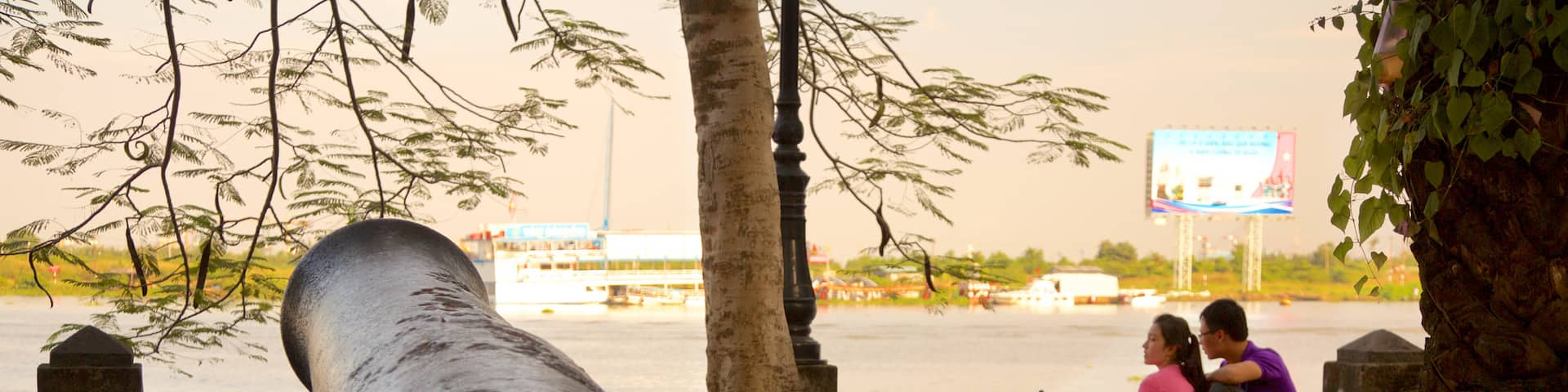Saigon River showing a garden