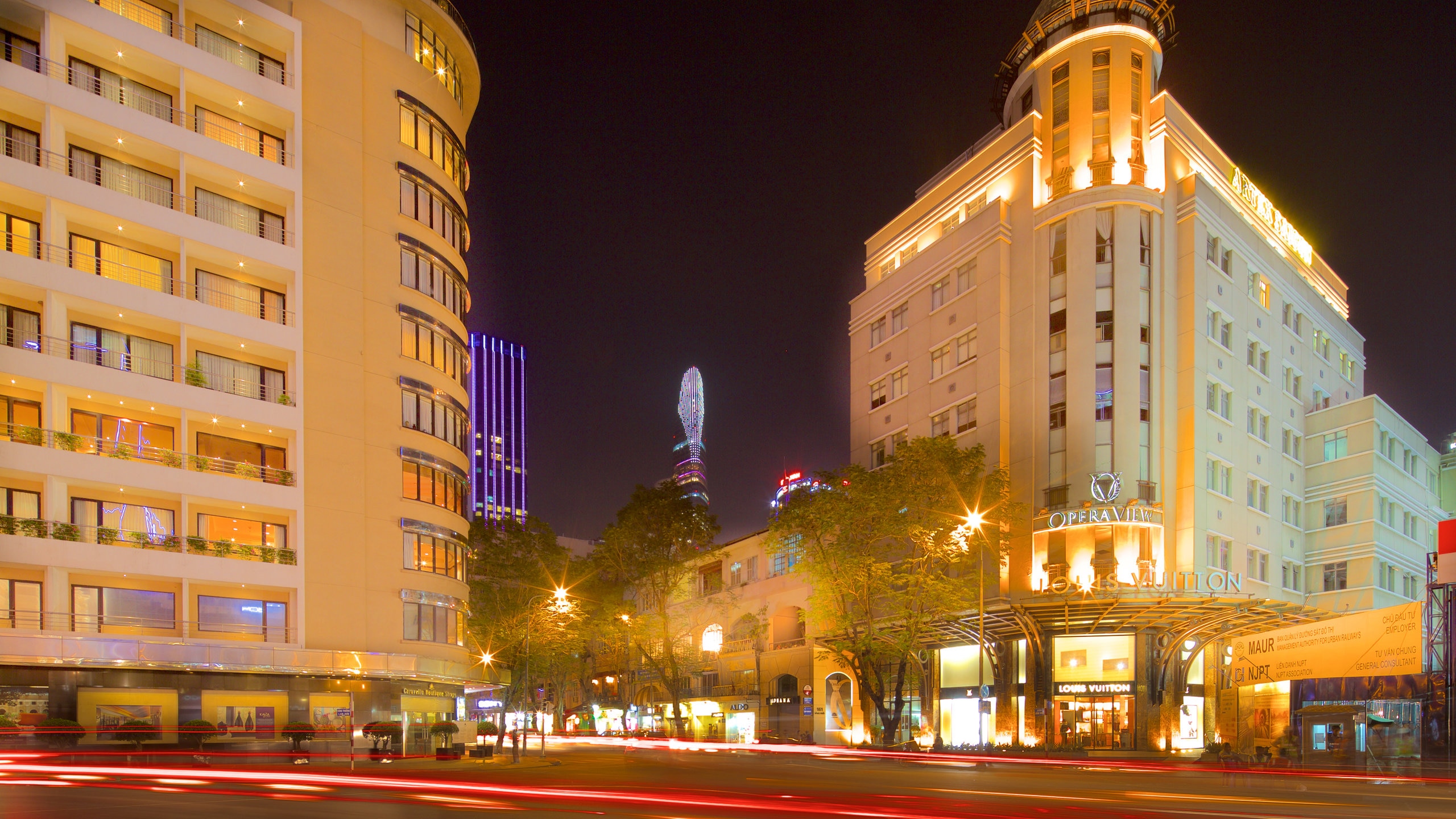 Dong Khoi Street which includes night scenes and heritage architecture