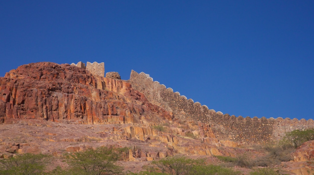 Jaswant Thada featuring building ruins and desert views