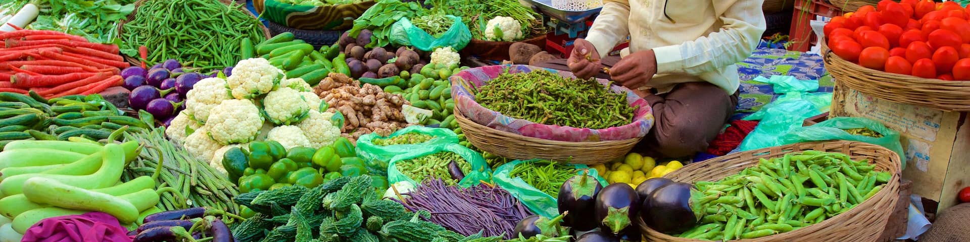 Manek Chowk showing markets and food