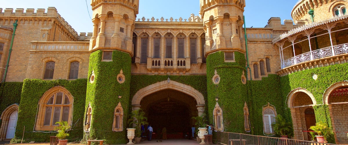Bangalore Palace which includes heritage elements, a castle and heritage architecture