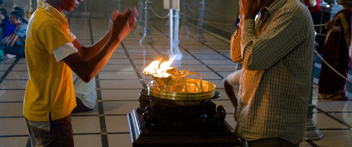 ISKCON Temple which includes religious aspects as well as a small group of people