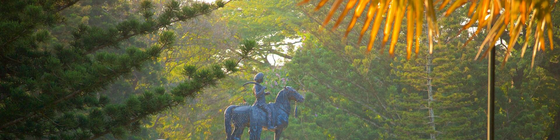 Lalbagh Botanical Gardens showing a statue or sculpture and a park