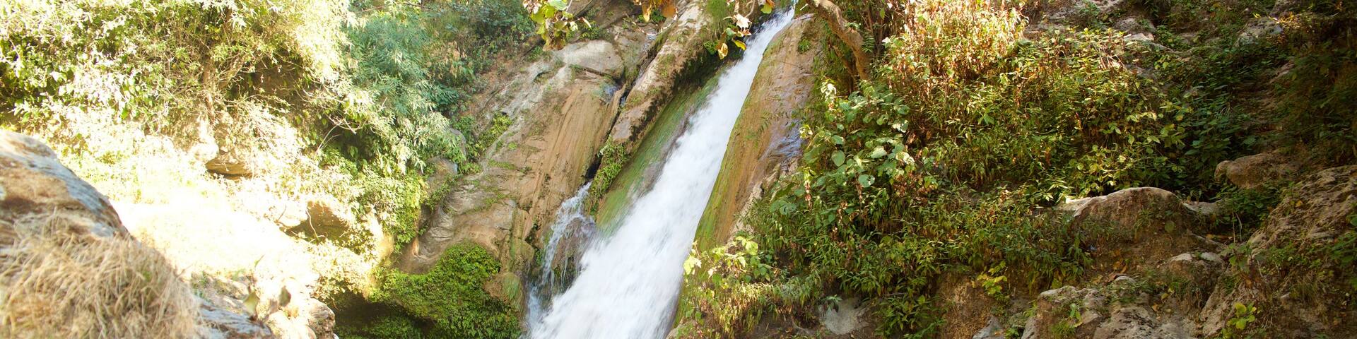 Bhata Falls featuring tranquil scenes and a cascade