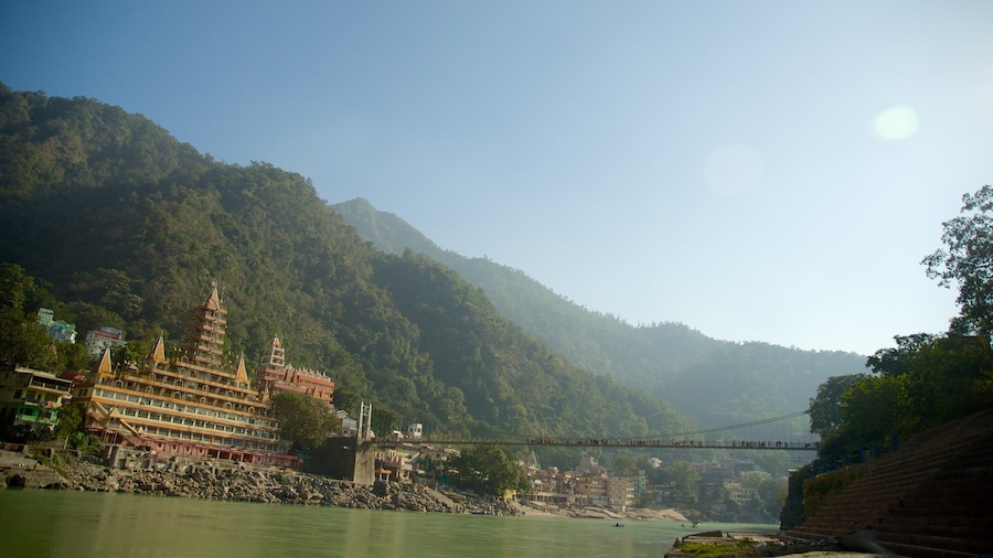 Lakshman Temple featuring a river or creek and a small town or village