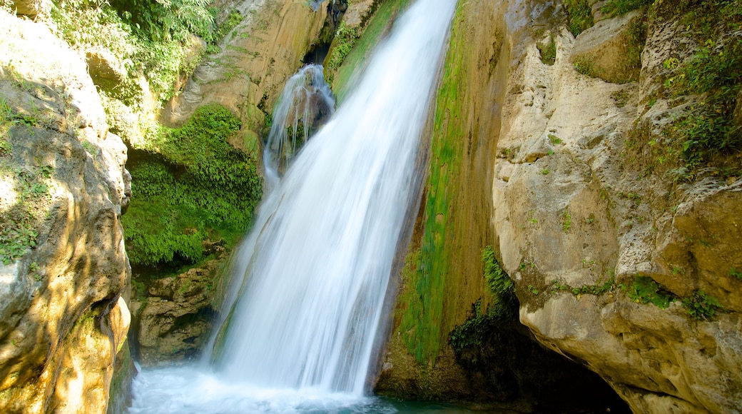 Bhata Falls showing a river or creek and a waterfall