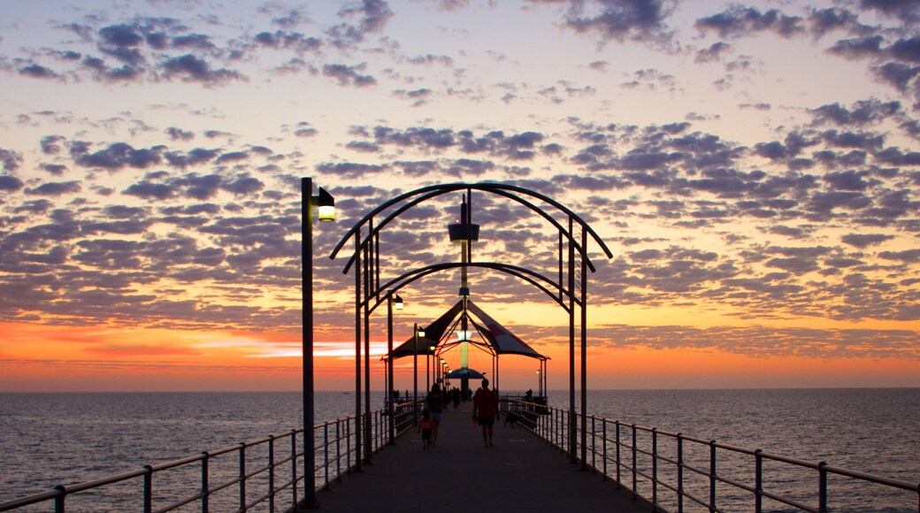 Adelaide which includes a sunset, views and general coastal views