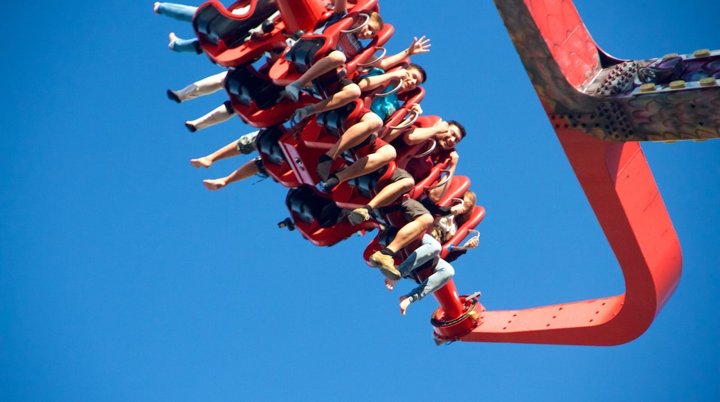 Wiener Prater featuring rides as well as a small group of people