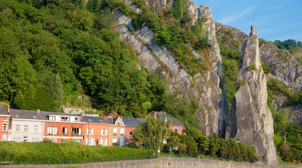 Dinant montrant petite ville ou village et montagnes