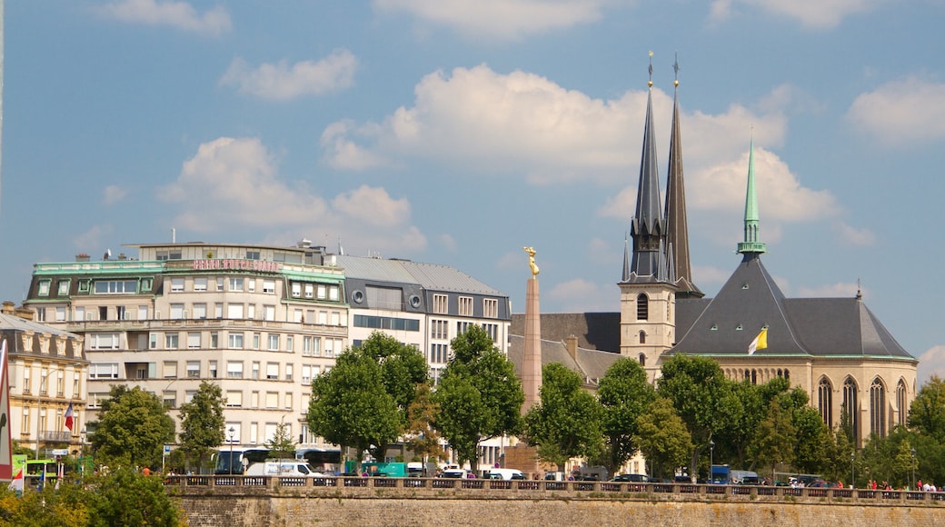 Adolphe Bridge featuring heritage architecture and a church or cathedral