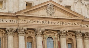 Rome showing heritage architecture and signage