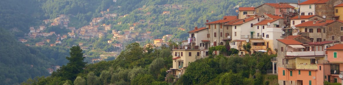 Massa Carrara Provinz mit einem Kleinstadt oder Dorf und Berge