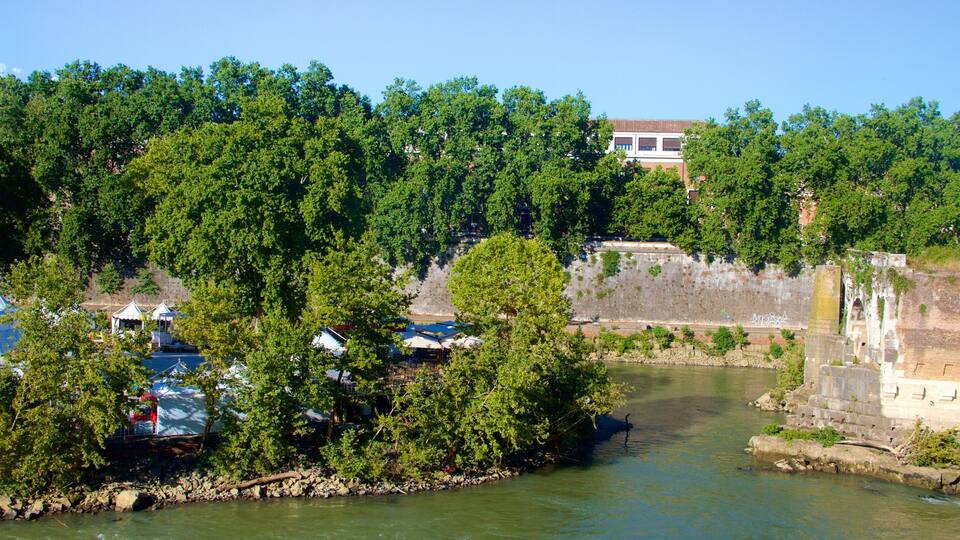 Tiber Island which includes a lake or waterhole