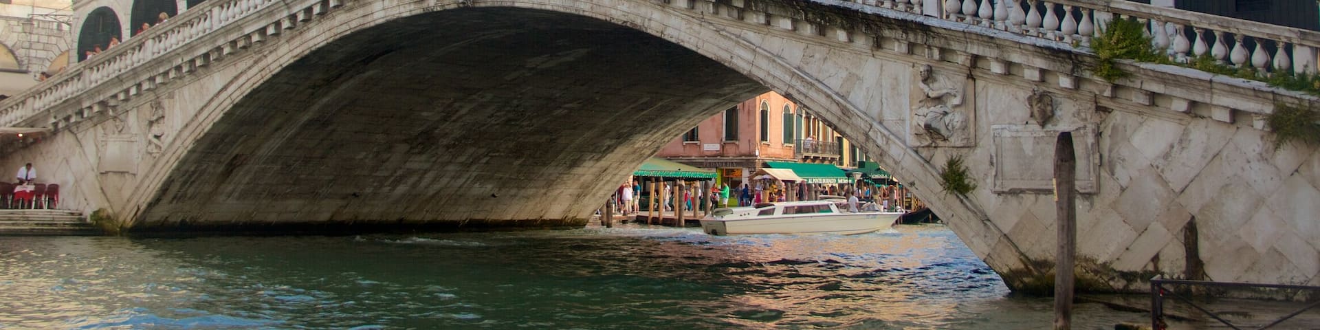 Rialto Bridge featuring heritage architecture, a lake or waterhole and a bridge