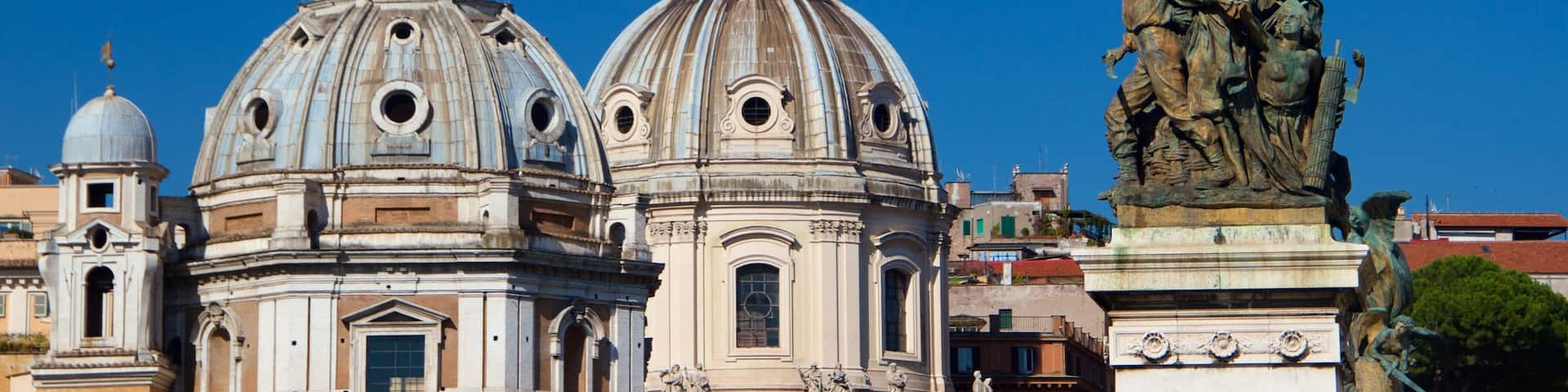 Trajan\'s Forum showing heritage architecture and a statue or sculpture