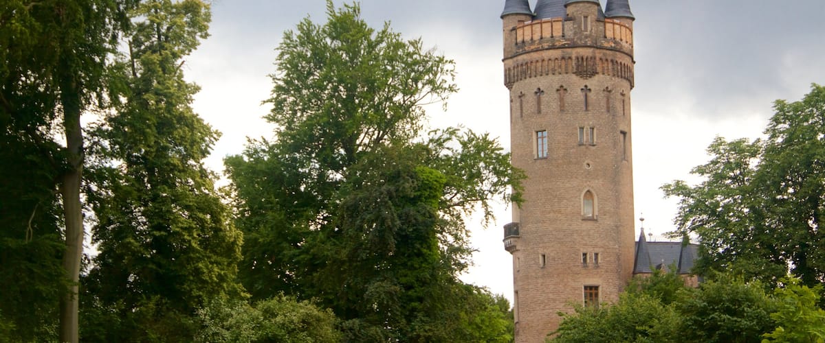 Park Babelsberg welches beinhaltet historische Architektur, Burg und Geschichtliches