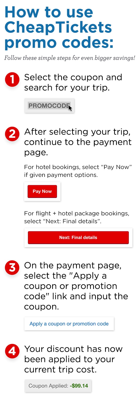 Official Cheaptickets Promo Codes Coupons Discounts 2020