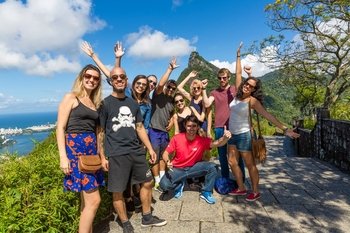 Rio: Corcovado, Statue Cristo Redentor und die Copacabana Rio: Corcovado, Statue Cristo Redentor und die Copacabana