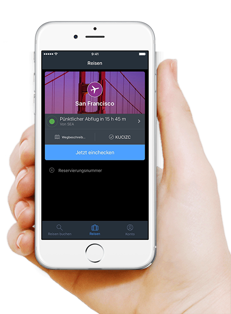Handy zeigt Reiseplan in der App