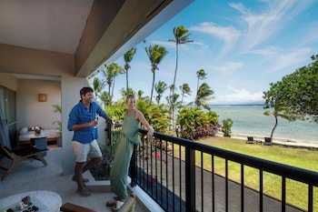 Private beach, white sand, free beach cabanas, sun loungers