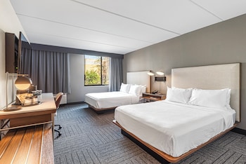 Room, 2 Queen Beds (Mobility/Hearing Access, Roll-In Shwr) | In-room safe, blackout drapes, iron/ironing board