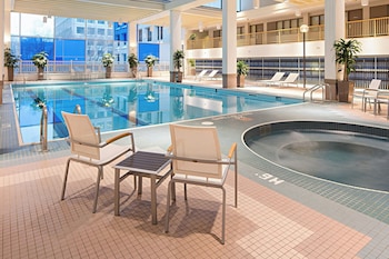 2 indoor pools, seasonal outdoor pool, pool umbrellas, sun loungers