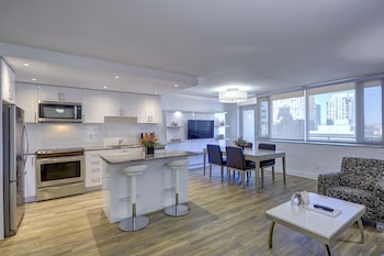 Luxury Suite, 2 Double Beds | 1 bedroom, premium bedding, blackout drapes, iron/ironing board