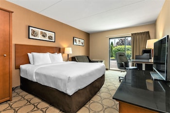 Premium bedding, pillowtop beds, desk, blackout drapes