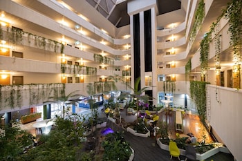 Lobby lounge, garden views, open daily