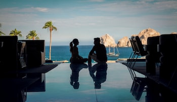 On the beach, beach cabanas, sun loungers, beach umbrellas