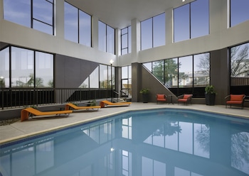 Indoor pool, open 11:00 AM to 11:00 PM, sun loungers