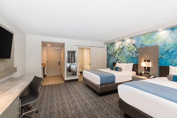 Muebles diferentes, escritorio y espacio para trabajar con laptop