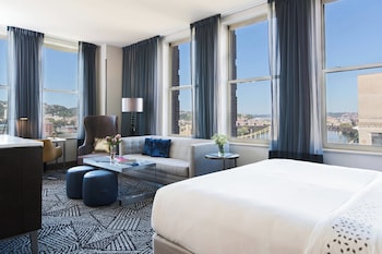 Premium bedding, down comforters, pillowtop beds, in-room safe