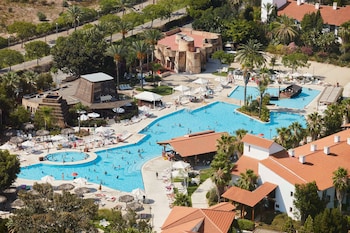 Seasonal outdoor pool, pool umbrellas, pool loungers
