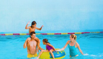 4 outdoor pools, sun loungers, lifeguards on site
