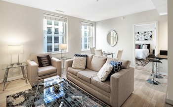 Apartment, 2 Bedrooms | Living area | 40-inch flat-screen TV with cable channels, TV