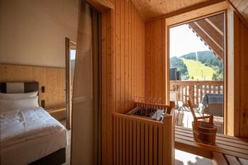 Indoor pool, seasonal outdoor pool, pool umbrellas, sun loungers