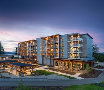 Indoor pool, outdoor pool, pool umbrellas, sun loungers