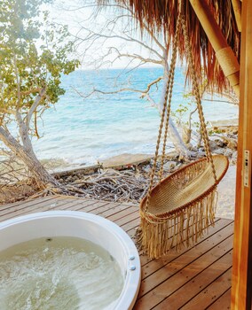 Private beach, white sand, scuba diving, kayaking