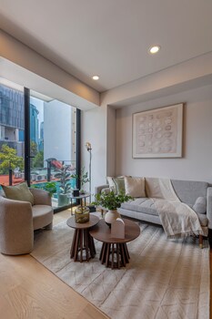 Premium Apartment, Balcony, City View | Living area