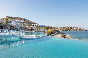 Indoor pool, seasonal outdoor pool, pool umbrellas