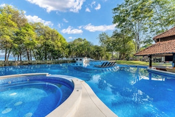 3 outdoor pools, open 8:00 AM to 8:00 PM, free cabanas, pool umbrellas