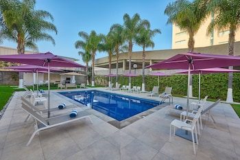 Outdoor pool, open 8 AM to 8 PM, sun loungers