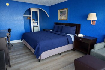 Premium bedding, down comforters, desk, iron/ironing board