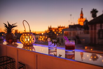 Outdoor pool, pool umbrellas