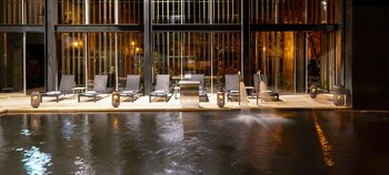 Indoor pool, outdoor pool, sun loungers