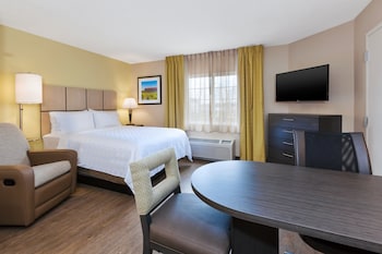 SuĆte estĆŗdio, 2 camas Queen | 1 quarto, roupas de cama premium, escrivaninha