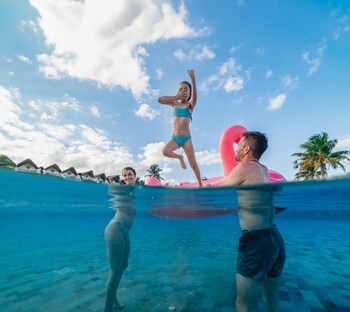 On the beach, white sand, free beach shuttle, free beach cabanas